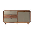 **Moderne houten dressoir met matte deuren en lades**